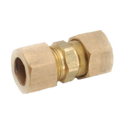 Picture of Anderson Metal LF 762 Series Brass 1/4" OD x 1/4" OD Straight Compression Fitting 700062-04 06-1206                          