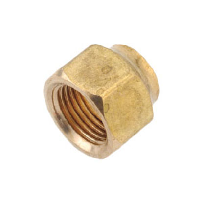 Picture of Anderson Metal LF 76401S Series 7/16"-20 Brass Fresh Water Lead Free Short Fitting Nut 704018-04 06-1213                     