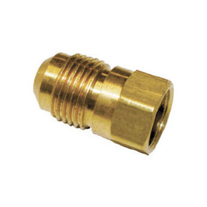 Picture of Anderson Metal LF 7406 Series 3/8" OD Tube 45 Deg SAE Flare x 1/4" FPT Brass Fresh Water Straight Fitting 704046-0604 06-1246