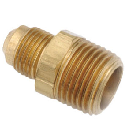 Picture of Anderson Metal LF 7408 Series 3/8" OD Tube 45 Deg SAE Flare x 1/8" MPT Brass Fresh Water Straight Fitting 704048-0602 06-1260