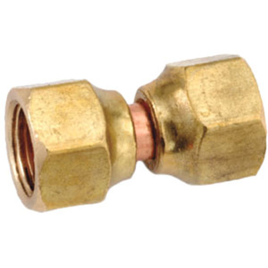 Picture of Anderson Metal LF 7700 Series 3/8" OD Tube 45 Deg SAE Flare Swivel Nut Brass Fresh Water Straight Fitting 704070-06 06-1310  