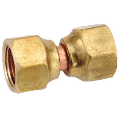 Picture of Anderson Metal LF 7700 Series 1/2" OD Tube 45 Deg SAE Flare Swivel Nut Brass Fresh Water Straight Fitting 704070-08 06-1311  