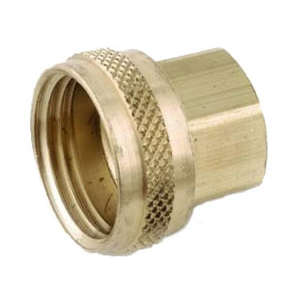 Picture of Anderson Metal LF 7S1 Series 3/4" FGHT x 1/2" FPT Swivel Nut Brass Fresh Water Straight Fitting 707401-1208 06-1316          