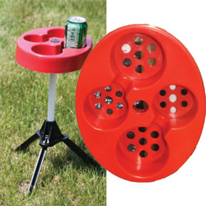 Picture of Outdoors Unlimited  11"L X 9"W X 22"H Red/Black High Impact Resin Folding Table TGM RED 06-7880                              