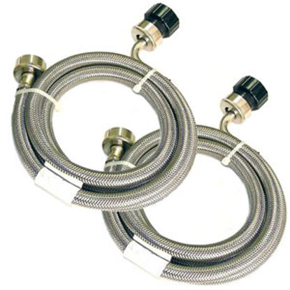 Picture of Pinnacle  5'L Braided Stainless Steel Clothes Washer/ Dryer Inlet Hose 18-2826 07-0211                                       