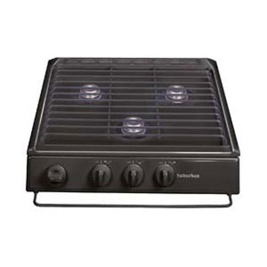 Picture of Suburban  Black 3-Burner Piezo Slide-In Cooktop 3100A 07-0216                                                                