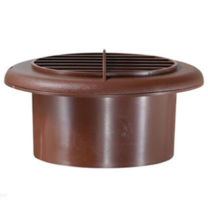 Picture of RV Designer  Walnut 5" Round 360 Deg Rotation Heating/ Cooling Register w/ Damper H805 08-0024                               