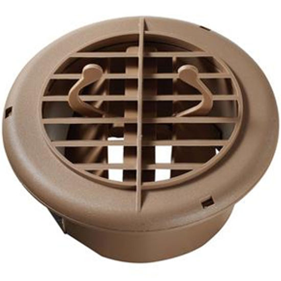 Picture of RV Designer  Beige 5" Round 360 Deg Rotation Heating/ Cooling Register w/ Damper H810 08-0025                                