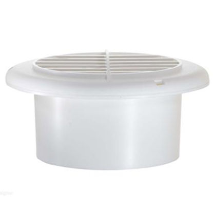 Picture of RV Designer  White 5" Round 360 Deg Rotation Heating/ Cooling Register w/ Damper H820 08-0026                                