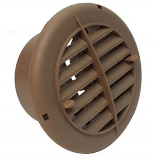 Picture of Valterra  Beige 4" Round Furnace Vent w/ Louvers A10-3351VP 08-0065                                                          