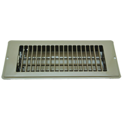 Picture of AP Products  Brown 4"W x 10"L Floor Heating/ Cooling Register w/Damper 013-628 08-0158                                       