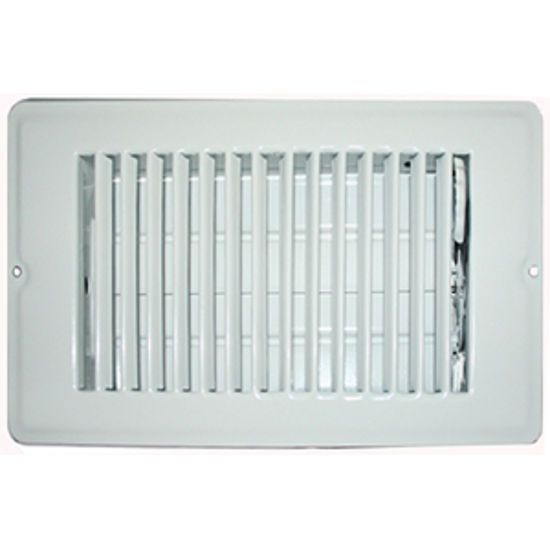 Picture of AP Products  White 4"W x 10"L Floor Heating/ Cooling Register w/Damper 013-627 08-0166                                       