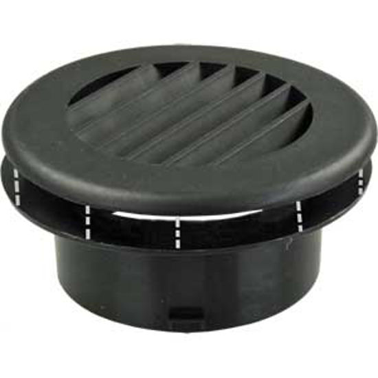 Picture of JR Products  Black 4" Round 360 Deg Rotation Heating/ Cooling Register w/o Damper HV4BK-A 08-0181                            