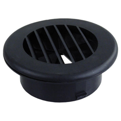 Picture of JR Products  Black 4" Round 360 Deg Rotation Heating/ Cooling Register w/Damper HV4DBK-A 08-0186                             