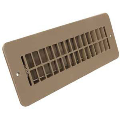 Picture of JR Products  Tan 9-7/8"W x 2-1/4"H Floor Heating/ Cooling Register w/Damper 288-86-AB-TN-A 08-0208                           