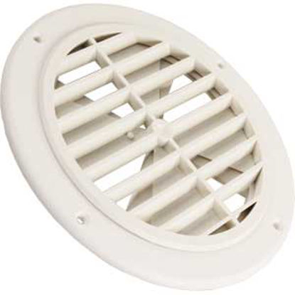 Picture of JR Products  Off White 5-1/4" Dia Ceiling Mount Heating/ Cooling Register w/ Damper GRILL2D-A 08-0216                        