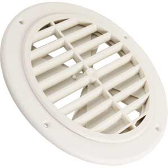 Picture of JR Products  Off White 5-1/4" Dia Ceiling Mount Heating/ Cooling Register w/ Damper GRILL2D-A 08-0216                        