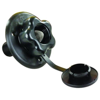 Picture of JR Products  Black Flange Fresh Water Inlet w/Check Valve 160-85-A-3P-A 10-0033