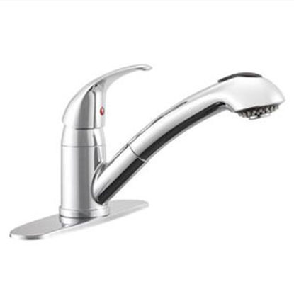 Picture of Dura Faucet  Chrome w/Single Lever Kitchen Faucet w/Pull-Out Spout DF-NMK852-CP 10-0063                                      