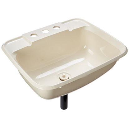 Picture of Lasalle Bristol  14-3/4"L X 12-1/4"W X 6"D Rectangular White ABS Plastic Sink 16186PW 10-0077                                