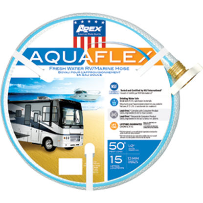 Picture of Apex AQUAFLEX (R) 1/2"x50' Fresh Water Hose w/ ThumThing Coupling 7503-50 10-0083                                            