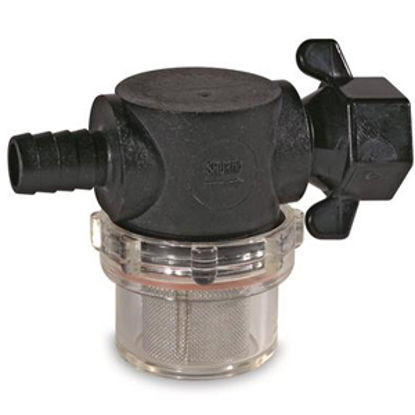 Picture of SHURflo  1/2" Hose Barb x 1/2" Female Swivel Fresh Water Pump Strainer For Shurflo 255-325 10-0116                           