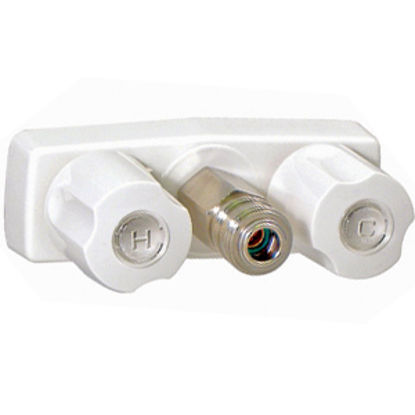 Picture of Phoenix Faucets  White Faucet w/Hot/Cold Outlet & QC Valve Exterior Spray Port PF213247 10-0134                              