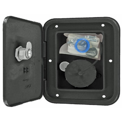 Picture of Valterra  Black Metal Lockable Gravity Hatch Fresh Water Inlet A01-2002BKVP 10-0171                                          