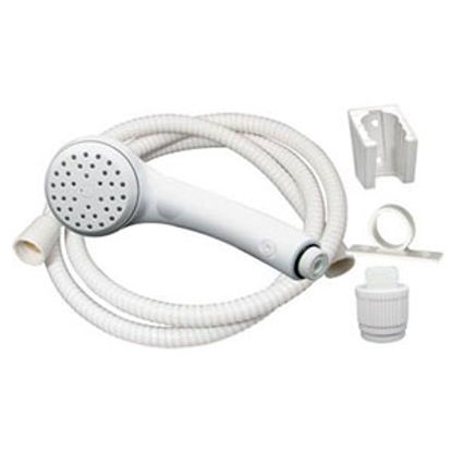 Picture of Phoenix Faucets Air Fusion White Handheld Shower Head w/Single Spray Setting & 60" Hose PF276050 10-0255                     