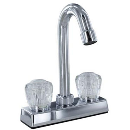 Picture of Phoenix Faucets  Chrome w/Clear Knobs 4" Kitchen Faucet w/Gooseneck Spout PF211310 10-0287                                   