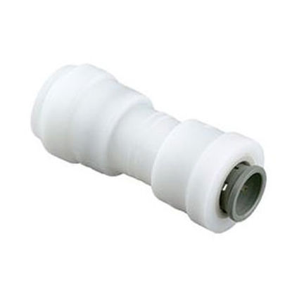 Picture of Sea Tech 24 Series 1/2" Female QC Copper Tube x 3/8" Female QC Copper Tube White Plastic Fresh 012416-1008 10-0306           