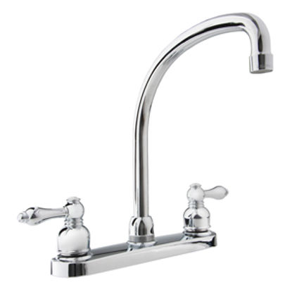 Picture of Dura Faucet  Chrome w/Levers 8" Kitchen Faucet w/Hi-Arc Spout DF-NMK330-CP 10-0342                                           