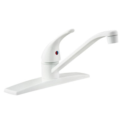 Picture of Dura Faucet  White w/Single Lever 8" Kitchen Faucet DF-NMK600-WT 10-0345                                                     