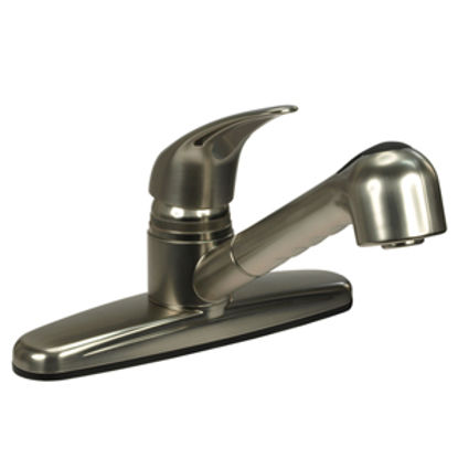 Picture of Dura Faucet  Nickel w/Single Lever 8" Kitchen Faucet w/Pull-Out Spout DF-PK100-SN 10-0355                                    