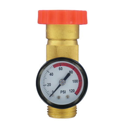 Picture of Valterra  Brass 40-50 PSI Fresh Water Pressure Regulator w/Gauge A01-1124VP 10-0566                                          