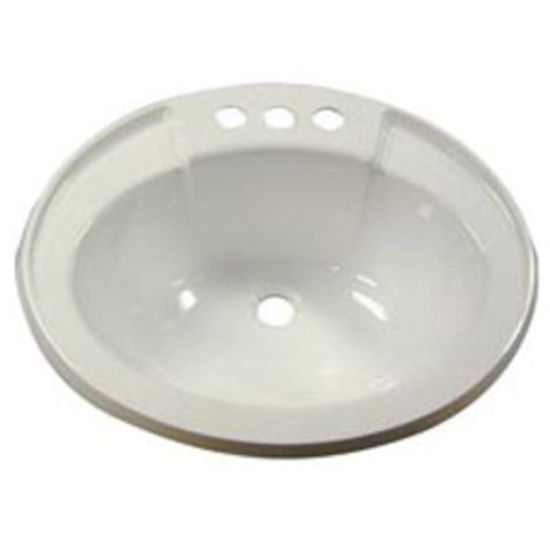 Picture of Lasalle Bristol  20"L X 17"W Oval Ivory ABS Plastic Sink W/ 3 Faucet Holes 16305PP 10-0568                                   