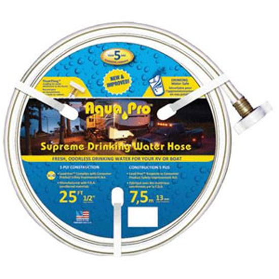 Picture of Aqua Pro Supreme 1/2"x25' Fresh Water Hose w/ThumThing Coupling 20863 10-0634                                                