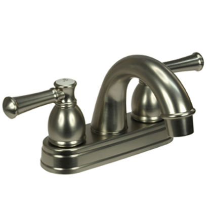 Picture of Dura Faucet Designer Series Nickel w/Teapot Handles 4" Lavatory Faucet w/Arc Spout DF-PL620L-SN 10-0660                      