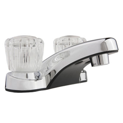 Picture of Dura Faucet  Chrome w/Clear Knobs 4" Lavatory Faucet DF-PL700A-CP 10-0661                                                    