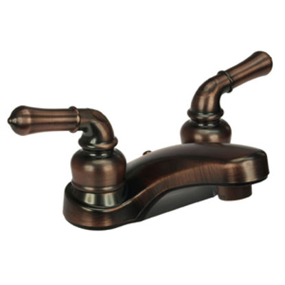 Picture of Dura Faucet Classical Series Bronze w/Teapot Handles 4" Lavatory Faucet DF-PL700C-ORB 10-0662                                
