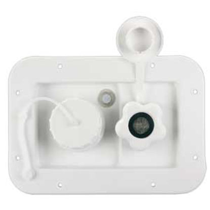Picture of JR Products  Polar White Gravity Hatch Fresh Water Inlet w/Check Valve 497-AB-2P-A 10-0720                                   