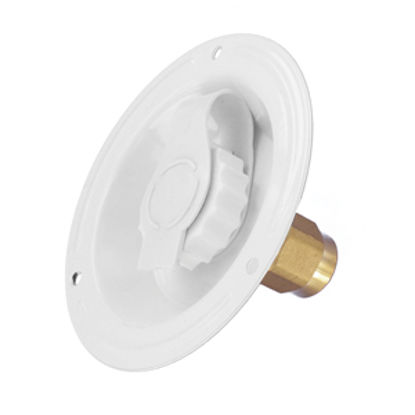 Picture of Valterra  White Recessed Mount Fresh Water Inlet w/Check Valve A01-0176LF 10-0733                                            