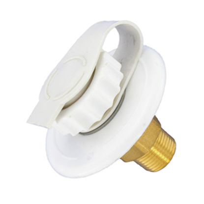 Picture of Valterra  White Flush Mount Fresh Water Inlet w/Check Valve A01-0170LF 10-0735                                               