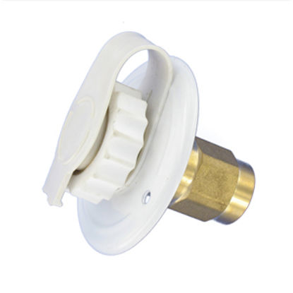Picture of Valterra  White Flush Mount Fresh Water Inlet w/Check Valve A01-0171LF 10-0737                                               