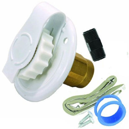 Picture of Valterra  White Flush Mount Fresh Water Inlet w/Check Valve A01-0171LFVP 10-0740                                             
