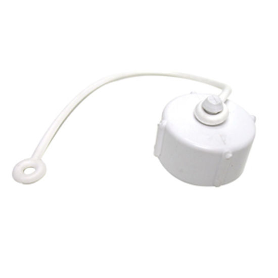 Picture of Valterra  White 3/4" Garden Hose Sewer Cap w/Strap T1020-1DW 10-0761                                                         