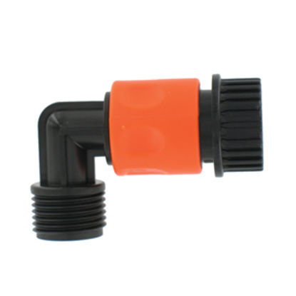 Picture of Valterra  Plastic QC Fresh Water Hose Connector For Std GHF Coupling w/90 Deg Hose Sav A01-0137VP 10-0780                    