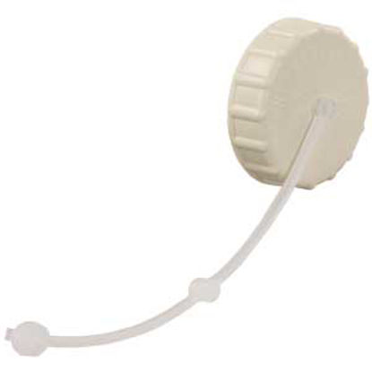 Picture of JR Products  Colonial White Bayonet Style Fresh Water Inlet Cap w/Strap 222CW-A 10-0782                                      