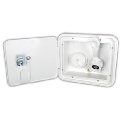 Picture of JR Products  Polar White Gravity Hatch Fresh Water Inlet w/Check Valve K7112-P-A 10-0786                                     