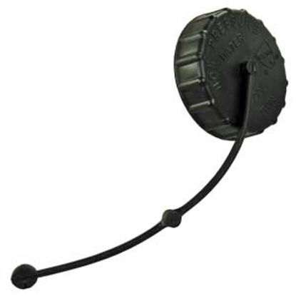 Picture of JR Products  Black Bayonet Style Fresh Water Inlet Cap w/Strap 222BK-A 10-0793                                               